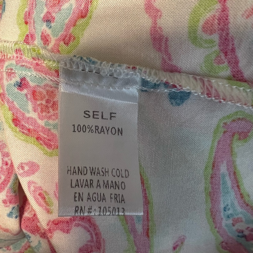 Savanna Jane Embroidered Paisley Blouse Size M Multicolor Short Sleeve - Picture 6 of 8